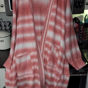 Torrid Rose and Ivory Striped Cardigan